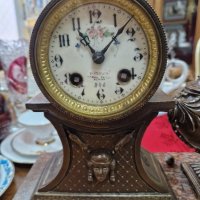 Красив антикварен френски каминен часовник , снимка 5 - Антикварни и старинни предмети - 42685578