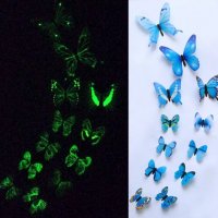 Светещи Пеперудки за стена- светят в тъмното (виолетови или други цветове) , снимка 1 - Други - 31856862