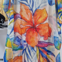 Туника-рокля за плажа в модерни цветни принтове и в свободна права кройка, универсален размер, снимка 1 - Туники - 44744088