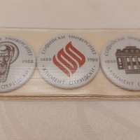 Сет от три юбилейни значки по повод 100 годишнината на СУ "Климент Охридски", снимка 3 - Колекции - 39770367