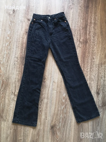 Черни дамски дънки тип чарлстон, снимка 1