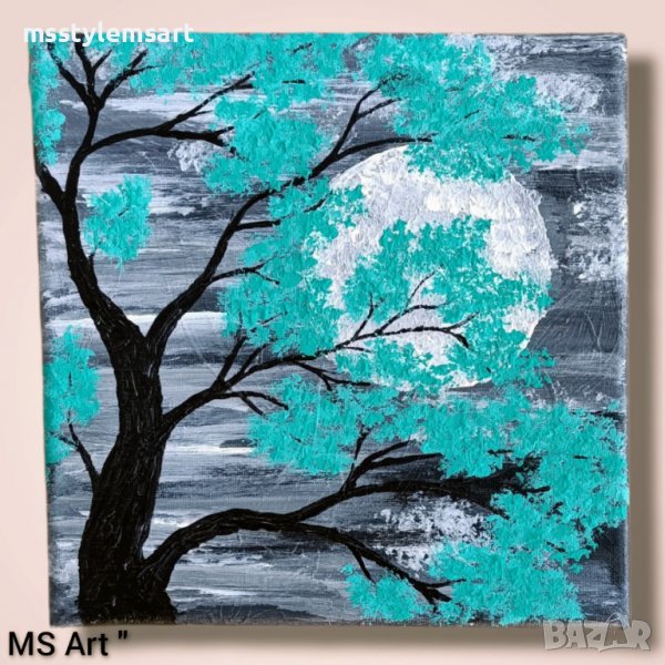 Сива луна" Картина , снимка 1