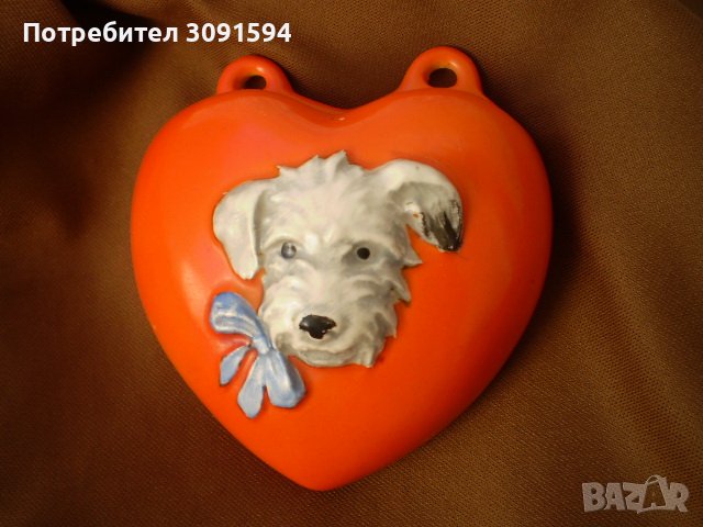 Рядка находка ваза сърце с куче много рядка Hummel Goebel, снимка 1
