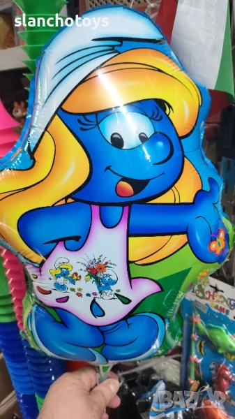 Балони Смърф,  за пълнене с хелии или въздъх. Има и други видове, снимка 1