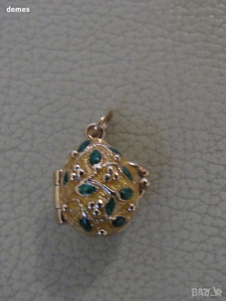 Фино дамско колие с висулка- Яйце Фаберже, ново, снимка 1