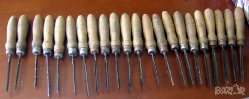 22 броя длета за дърворезба, резбарски длета произведни в Тетевен през 70/80 години на 20 век , снимка 1