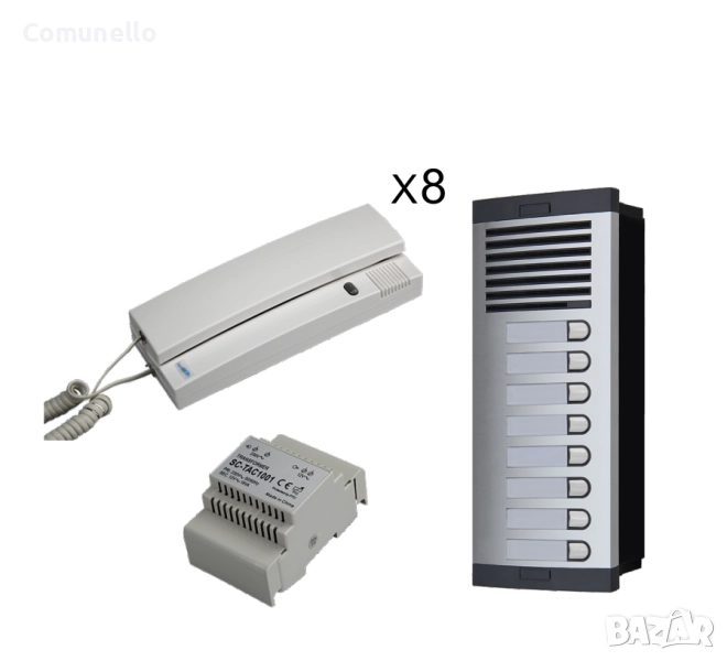 Комплект домофонна система за 8 апартамента, снимка 1