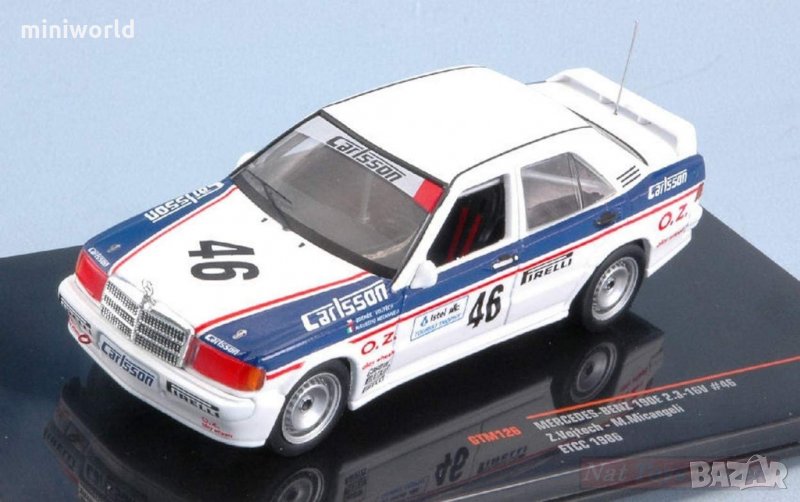 Mercedes 190E 2.3-16V ETCC 1986 - мащаб 1:43 на IXO моделът е нов в PVC дисплей-кейс, снимка 1