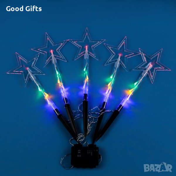 Коледни лампи Звезди, Многоцветни, 24см, снимка 1