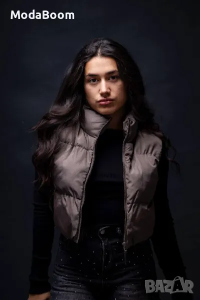 Кафяв дамски елек , снимка 1