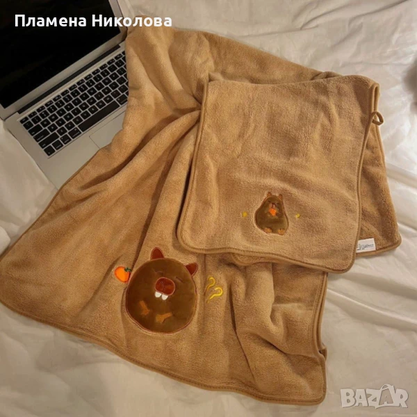 Комплект от 2 броя бродирани кърпи, меки и абсорбиращи, за баня и плаж 35×75 см. и 70×140 см., снимка 1