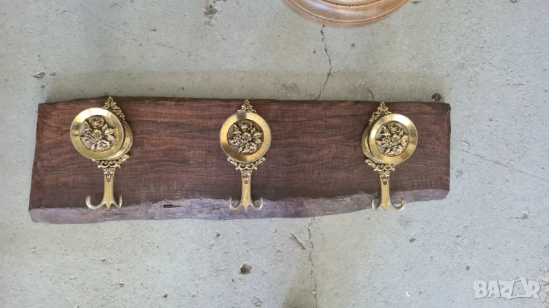 масивна закачалка от дърво и ковано желязо внос от Европа, снимка 1