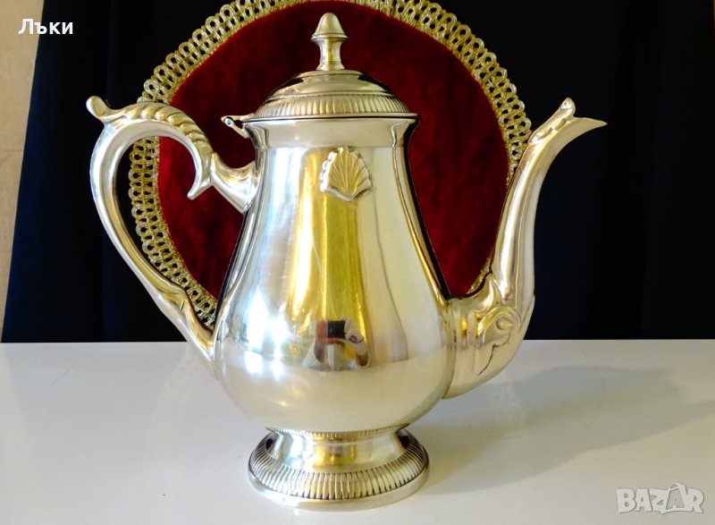 Английска кана,чайник,масивен бронз 930 гр. , снимка 1