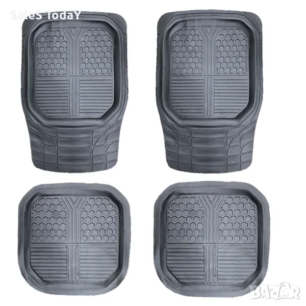 Гумени стелки за кола, Универсални, Черни, Леген, 4 бр, снимка 1