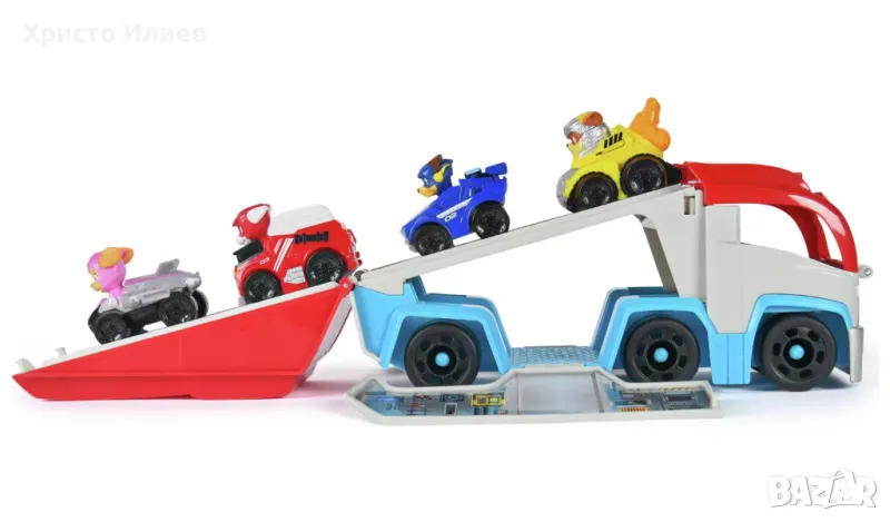  Камион писта патрулер на Пес Патрул Paw Patrol с 4 колички с кученца, снимка 1