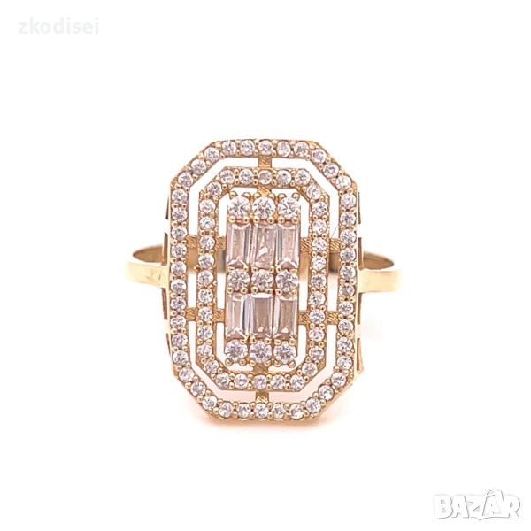 Златен дамски пръстен 2,69гр. 14кр. проба:585 размер:56 модел:32669-6, снимка 1