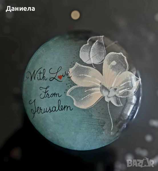Зелена кутия От Алабастър -With Love From Jerusalem, снимка 1