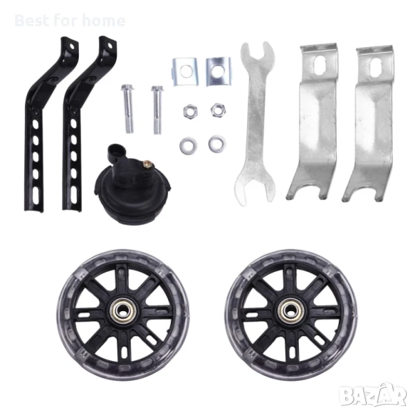 KAKOWELY Комплект помощни колела за детски велосипеди  и звънец, снимка 1