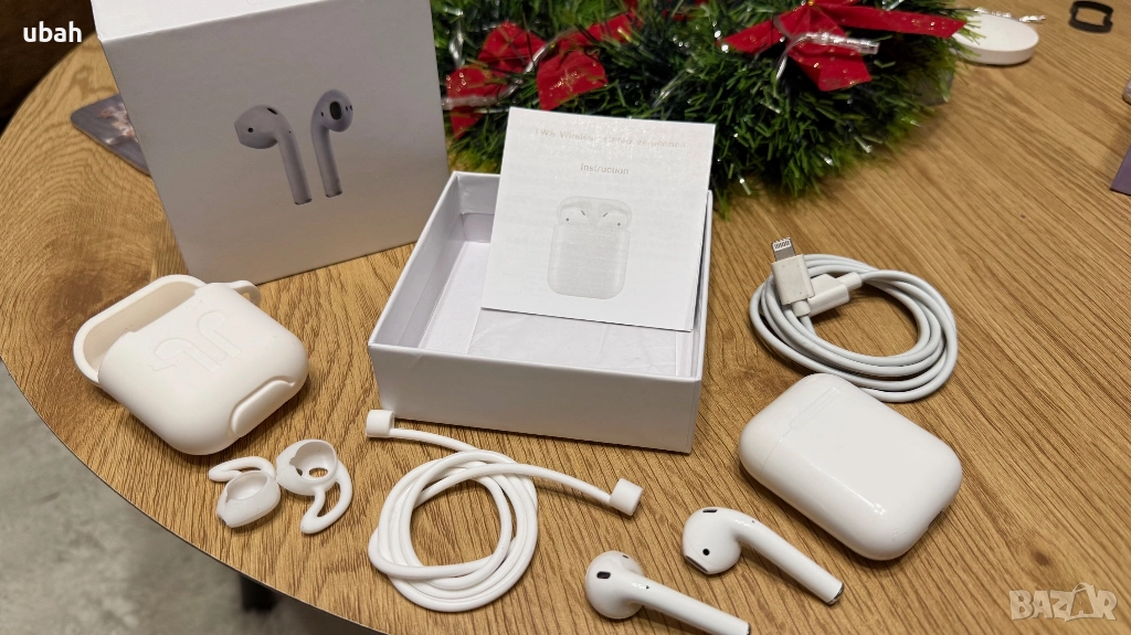 TWS слушалки, реплика на Apple AirPods + подарък смарт гривна, снимка 1
