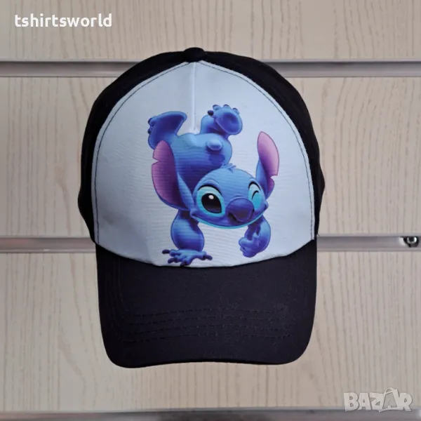 Нова детска шапка с козирка Стич (Stitch) в черен цвят, снимка 1