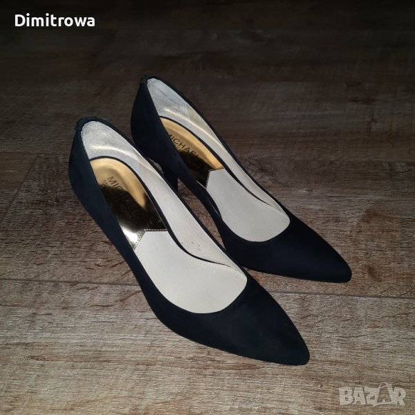 Намалена цена 46лв н.38/us7 1/2М Michael Kors MK-FLEX mid pump suede black court, снимка 1