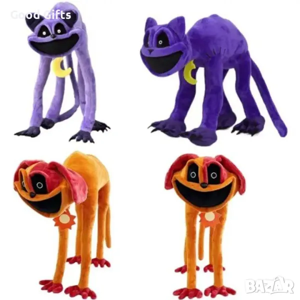 Плюшена играчка 40cm Smiling Critters Cat Nap Лилава котка CatNap DogDay, снимка 1