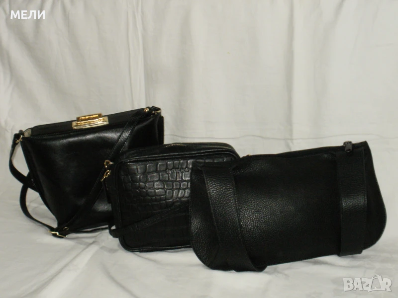 нови малки черни чантички естествена кожа, снимка 1