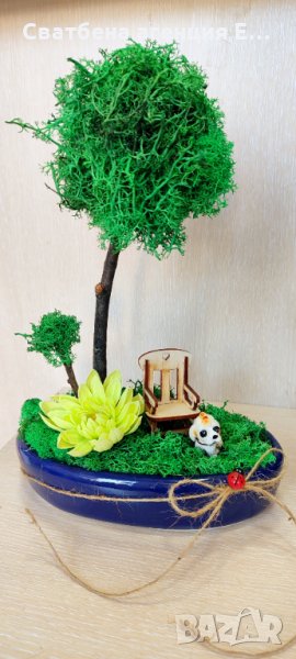 Аранжировки със скандинавски мъх и сапунени цветя, снимка 1