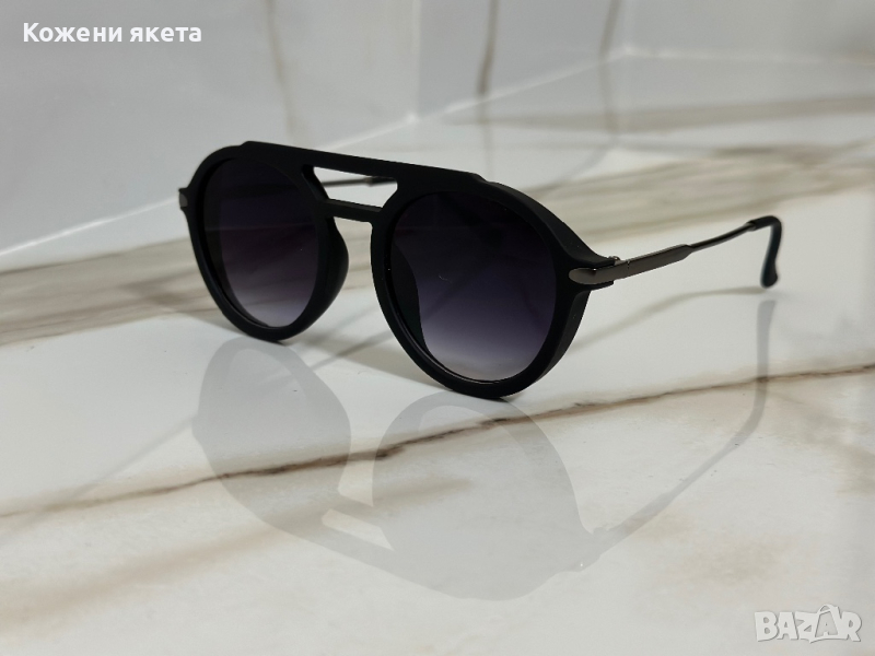 Слънчеви кръгли очила с черни матирани рамки, снимка 1