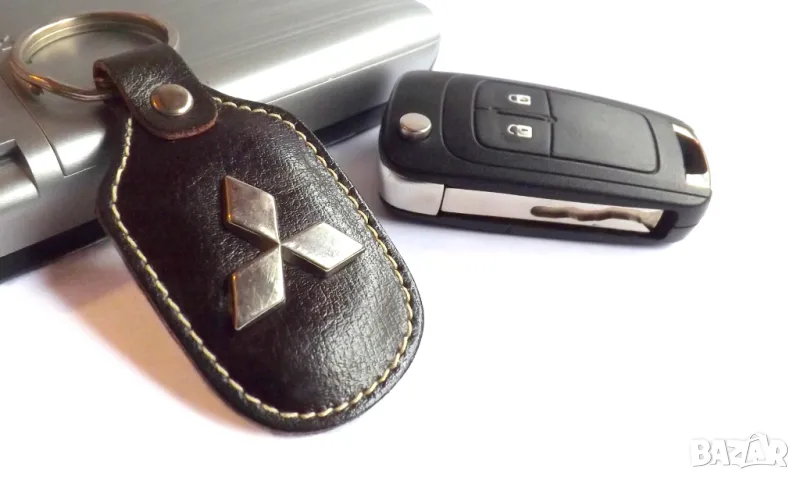 Автомобилен кожен ретро ключодържател / за Mitsubishi Митсубиши / Стилни и Елегантни Аксесоари, снимка 1