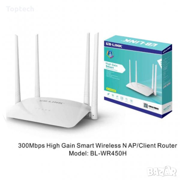 Wireless router. Model: LB-Link BL-WR450H , 300Mbp/s, снимка 1