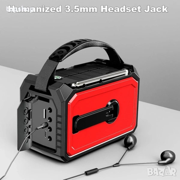 Ново 16000mAh ръчно радио за спешни случаи с безжичен високоговорител, 59200mWh NOAA AM FM..., снимка 1