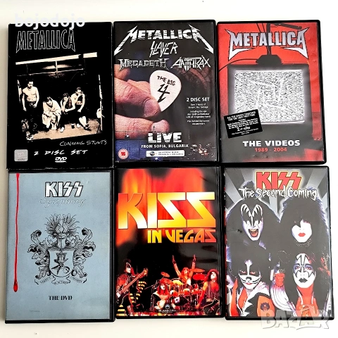 DVD Metallica,Kiss, Deep Purple,Led Zeppelin,U2,ABBA