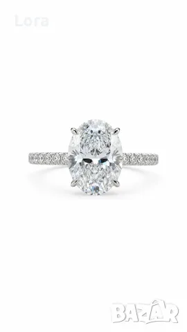 Пръстен с Диамант 3 ct Бяло Злато 14 kt и IGI Сертификат