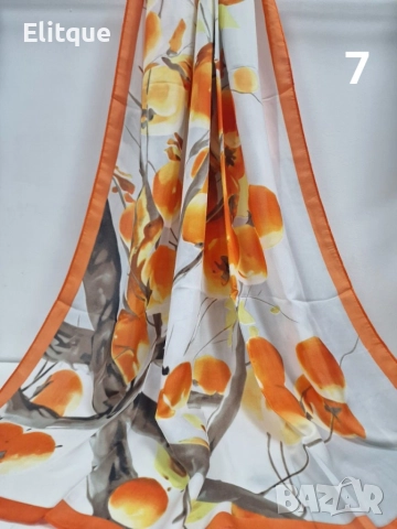 Дамски красив сатенен шал 1.80х0.90см, снимка 6 - Шалове - 52895458