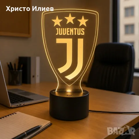 Лампа с дистанционно LED 3D футболна INTER MILANO AC Milano Juventus , снимка 3 - Настолни лампи - 56211104