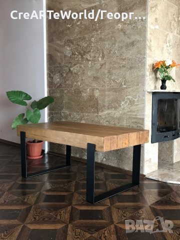 Помощна маса,холна маса,маса за кафе, Рустик индустриален стил скандинавски дизайн, снимка 2 - Маси - 32100953