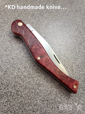 Сгъваем нож "Кондре" ръчно изработен + ПОДАРЪК кания, снимка 4 - Ловно оръжие - 39892161