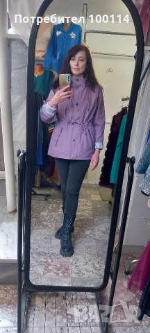 Шлифер парка в лилаво, снимка 2 - Палта, манта - 54007001