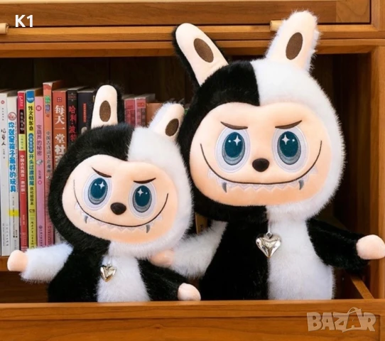 Голямо Лабубу Angel & Devil, 30см Labubu Angel Бяло/Черно, снимка 3 - Плюшени играчки - 51146712