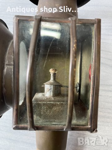 Автентичен месингов фенер от файтон. №4631, снимка 5 - Антикварни и старинни предмети - 42521014
