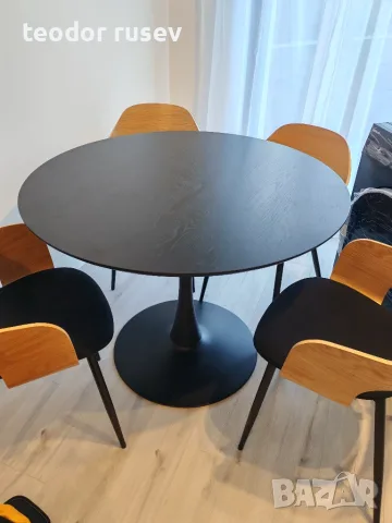 RINGSTED Кухненска маса RINGSTED Ø100 черен ясен jysk НОВА, снимка 2 - Маси - 56226468