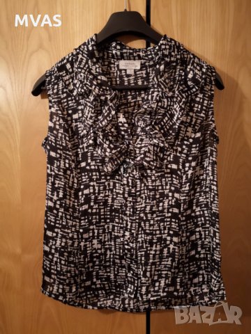 Нова официална блуза с жабо черно бяла S, снимка 1 - Ризи - 29325029