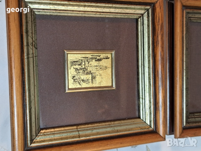 италианска мини картина със златно фолио 22 карата   29/1, снимка 6 - Картини - 52027606