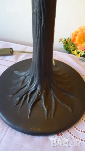 Тифани Tiffany - лампа и абажур, бежова гама, барок, снимка 11 - Настолни лампи - 50086818