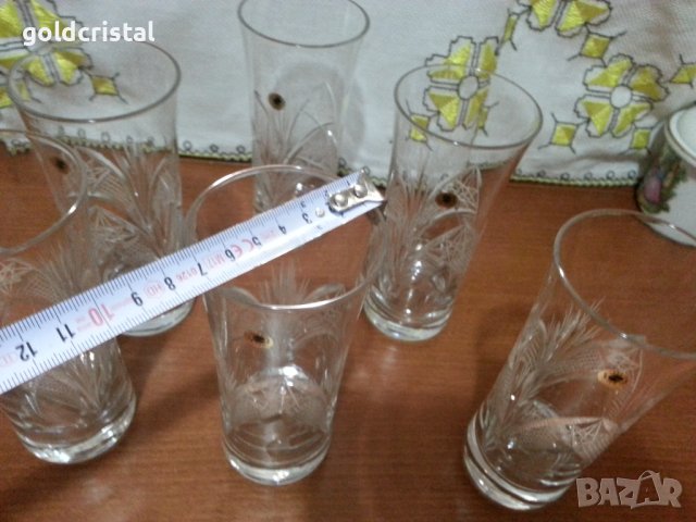 Кристални чаши  Зорница , снимка 3 - Антикварни и старинни предмети - 44466067
