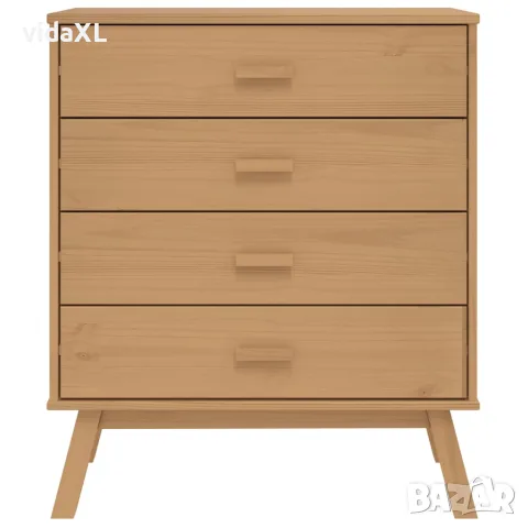 vidaXL Шкаф с чекмеджета OLDEN, кафяво, борово дърво масив, снимка 7 - Скринове - 56147303