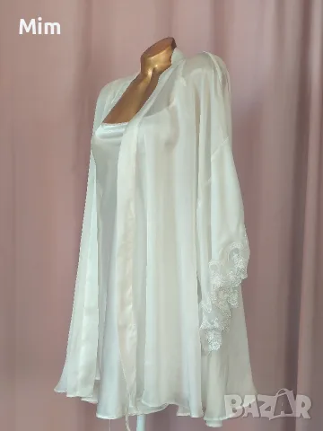  Резервирани Бял халат L/XL Бяла сатенена нощница