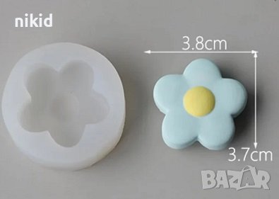 дълбоко цвете цветче силиконов молд форма фондан гипс шоколад свещ сапун гипс декор, снимка 2 - Форми - 40798389