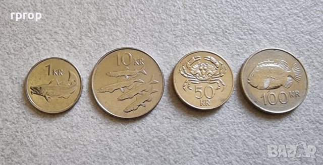 Монети. Исландия. 1, 10, 50  и 100 крони., снимка 2 - Нумизматика и бонистика - 38740069